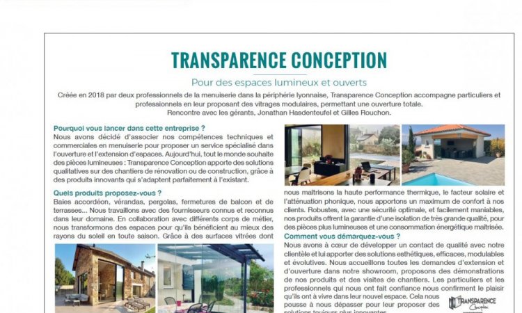 Article journal le point TRANSPARENCE CONCEPTION